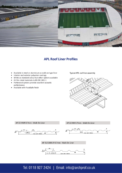 APL Liner Profiles - Roofing & Cladding - System Summary