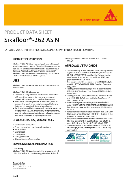 Product Data Sheet - Sikafloor 262 AS N