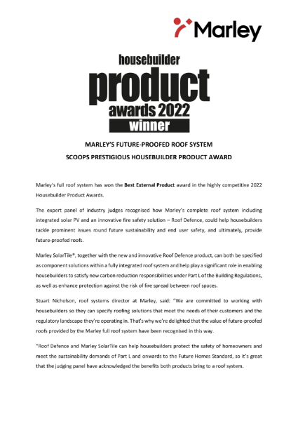 Housebuilder Product Awards 2022 Winner