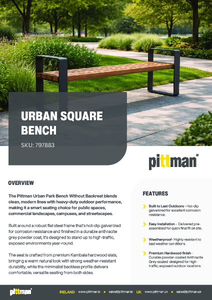 Urban Square Bench - TDS