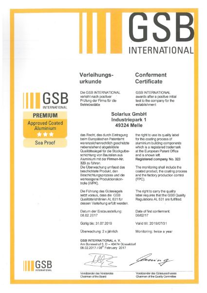 GSB - Approved Coated Aluminium