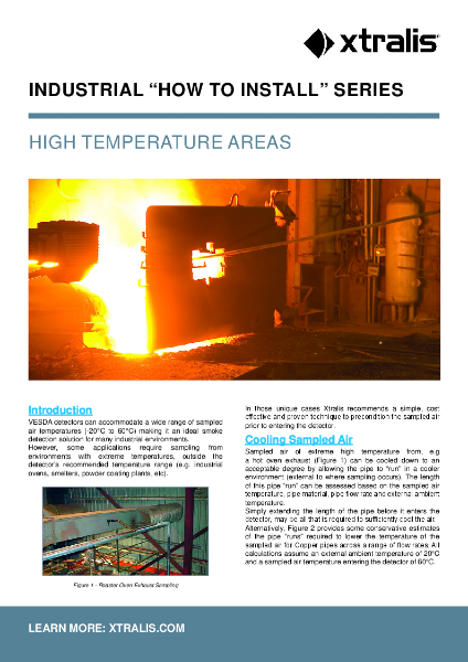 XTRALIS VESDA VLI - 'How to Guide' for installation of Aspiration Smoke Detection in high temperature environments