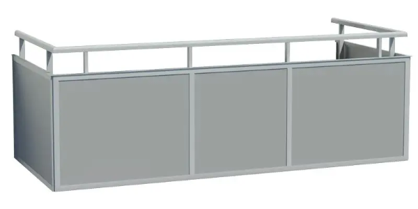 Balkongräcke med skivor och glas
