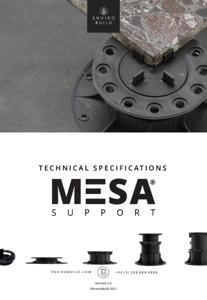 Mesa support pedestals technical specifications
