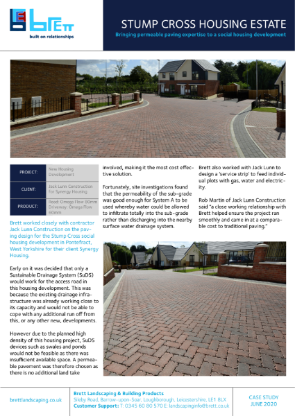 Bringing permeable paving expertise to a social housing development in Pontefract, West Yorkshire.