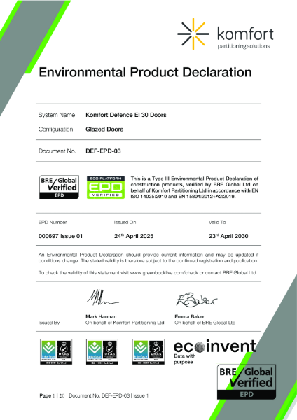 EPD - Defence EI 30 Doors - Issue 1