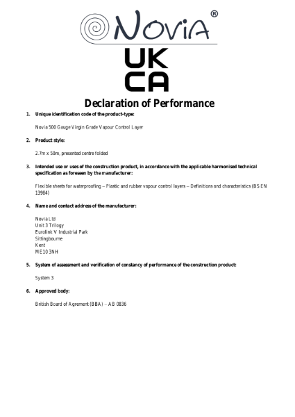 Novia 500 UKCA document