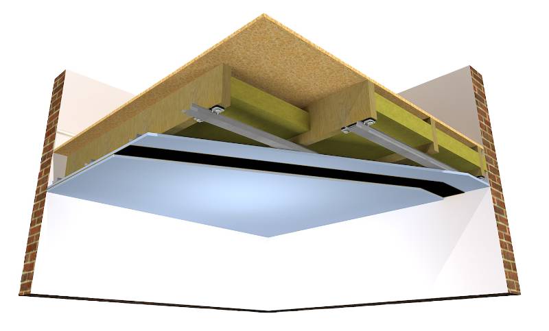 Soundproofing a timber ceiling in a residential property using the ReductoClip Ceiling System