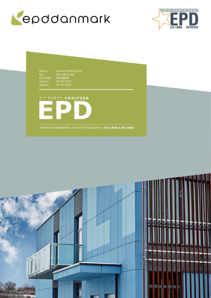 Fibre cement decorative rainscreen cladding - EPD