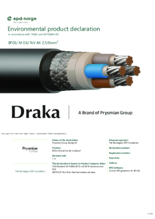 NEPD-4310-3541-EN BFOU M 0.6/1kV 4X 2.5/6mm².pdf | Prysmian Group Norge ...