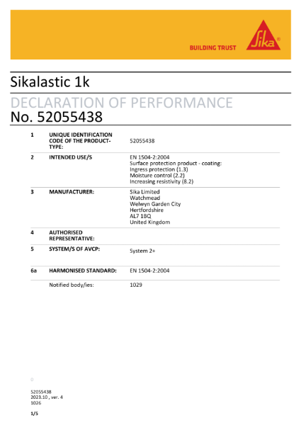 Sikalastic 1k DOP