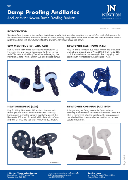 Damp Proofing Ancillaries TDS