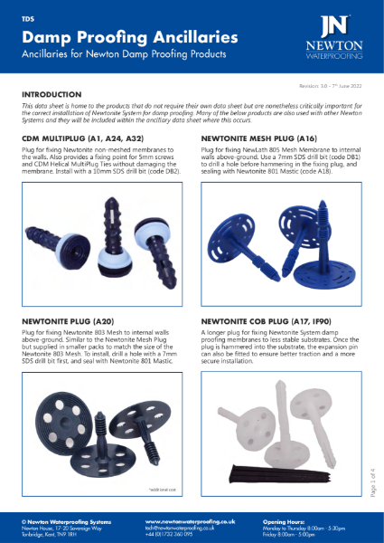 Damp Proofing Ancillaries - Technical Data Sheet