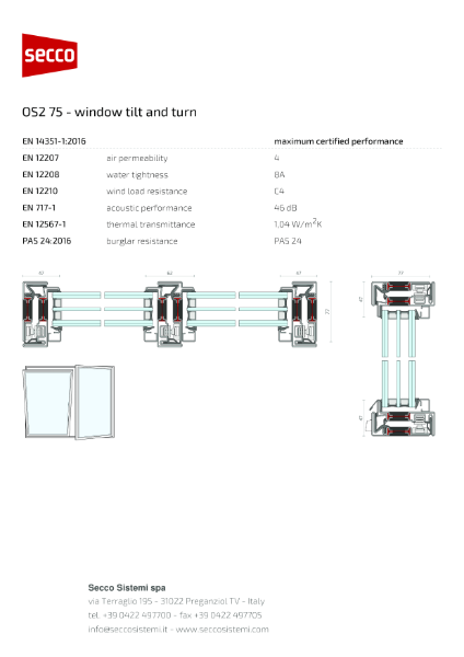 Secco Sistemi - OS2 75 - window tilt and turn