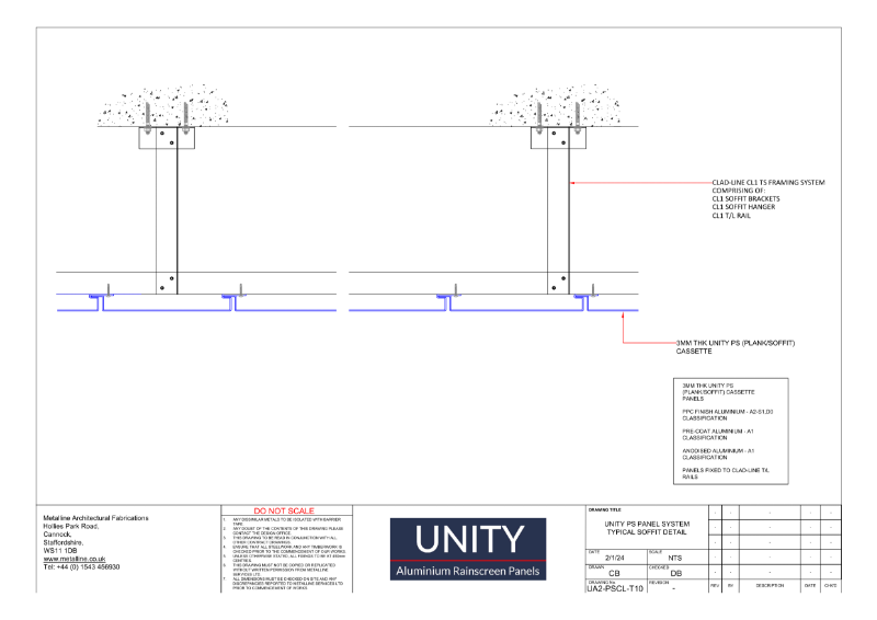 Unity A2 PS-10 Soffit Detail Technical Drawing