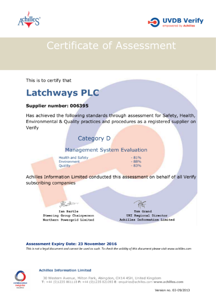 Achilles Verify Audit - Management System Evaluation