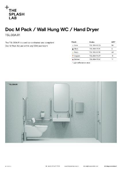 DDA Doc M Pack / Wall Hung WC / Hand Dryer