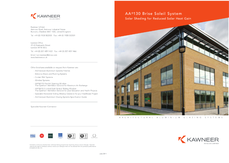 Kawneer Residential Aluminium Glazing Systems Trade Brochure | Kawneer ...