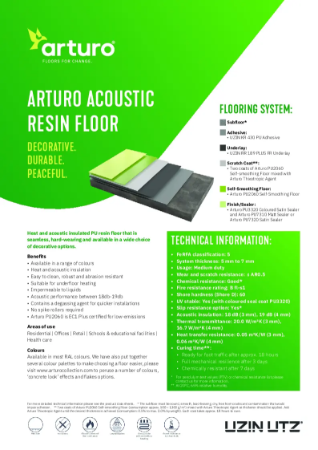 Arturo Acoustic Resin Floor Product Data Sheet