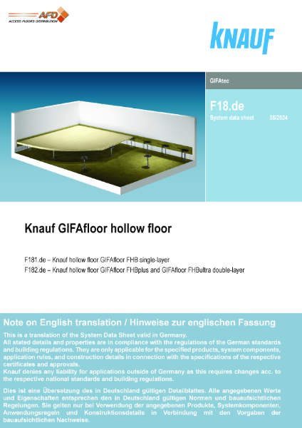 Knauf GIFAfloor - Hollow floor Pedestal System