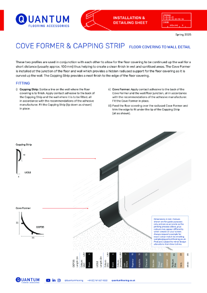 Capping Strips & Cove Former Installation Guide & Detailing Data Sheet 2025