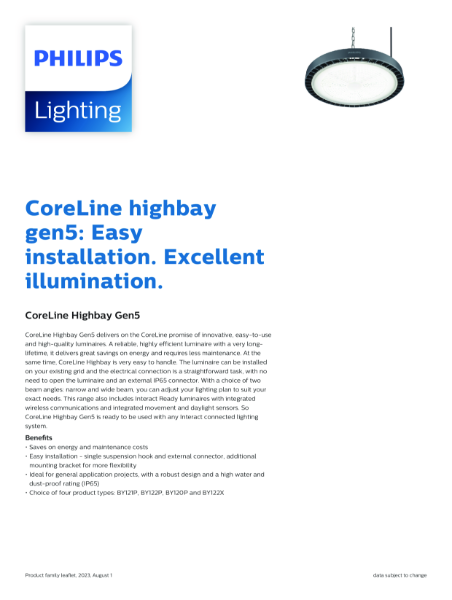 CoreLine Highbay Gen5 Family datasheet