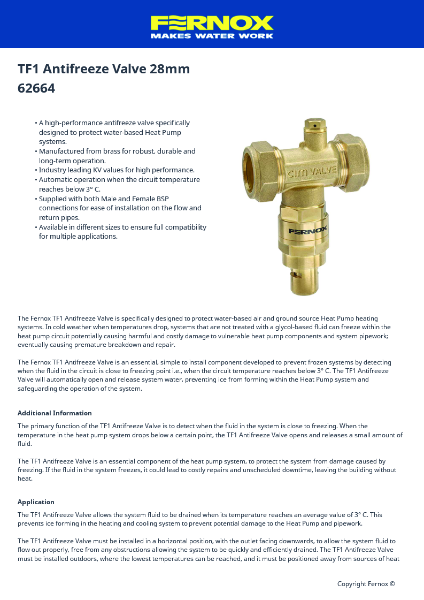 62664_-_TF1_Antifreeze_Valve_28mm-EN Datasheet