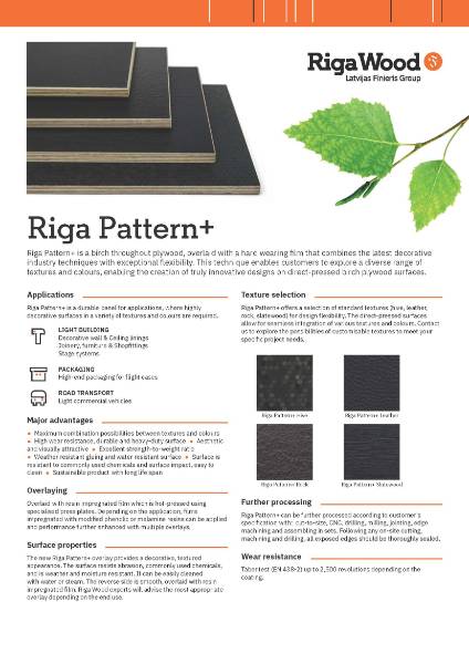 Riga Pattern+ - Datasheet - Riga Wood