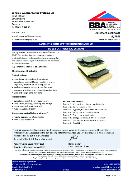 BBA Agrément Certificate