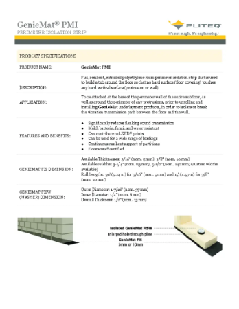 PLITEQ - GENIEMAT PMI - Technical Data Sheet
