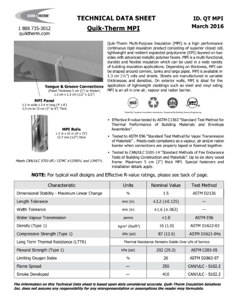 MPI Technical Data Sheet