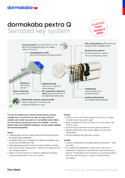 Dormakaba pextraQ factsheet