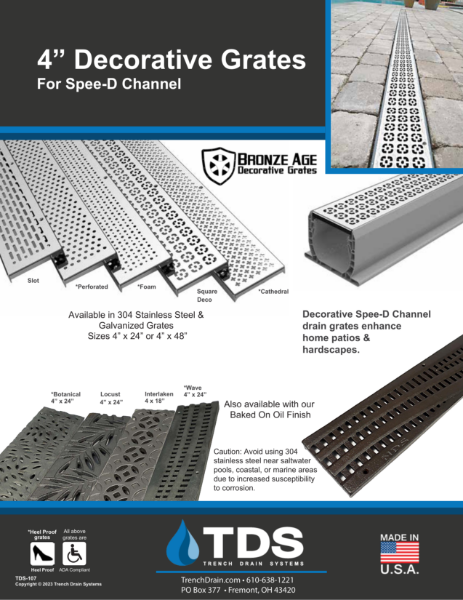 4" Decorative Grates for Spee-D Channel