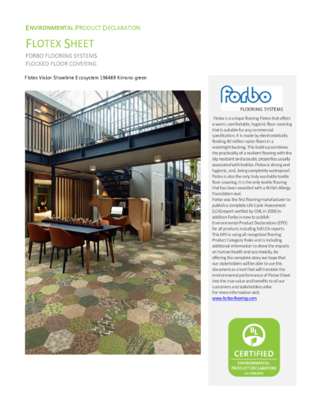 Forbo Flotex sheet Environmental Product Declaration 