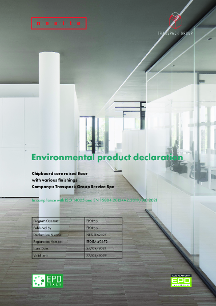 Environmental Product Declaration - Chipboard core raised floor