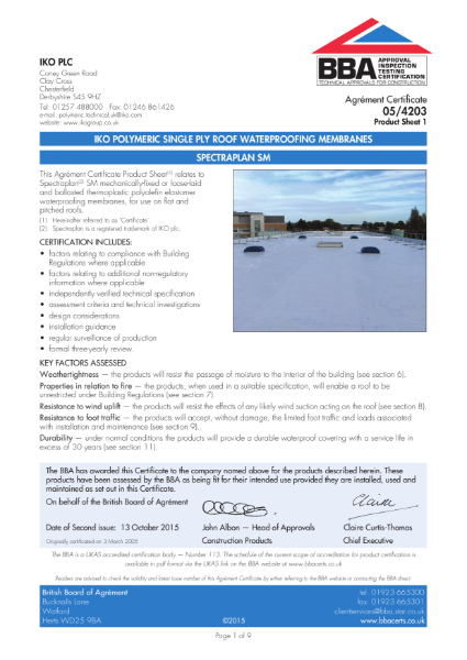 Certificate: 05/4287