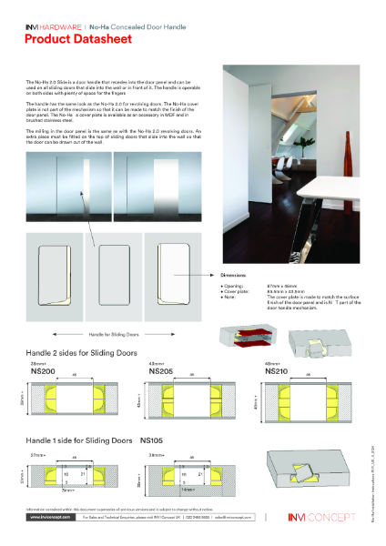 INVI-NoHa Invisible Sliding Door Handles