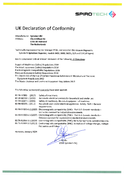 Certificate of Conformity