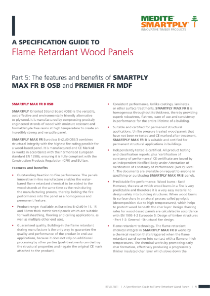 Flame Retardant Wood Panels - Part 5 - Features and Benefits of SMARTPT MAX FR B & MEDITE PREMIER FR