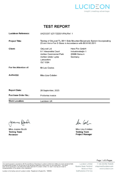 LUCIDEON TL-3011 FLAMELESS Test Report