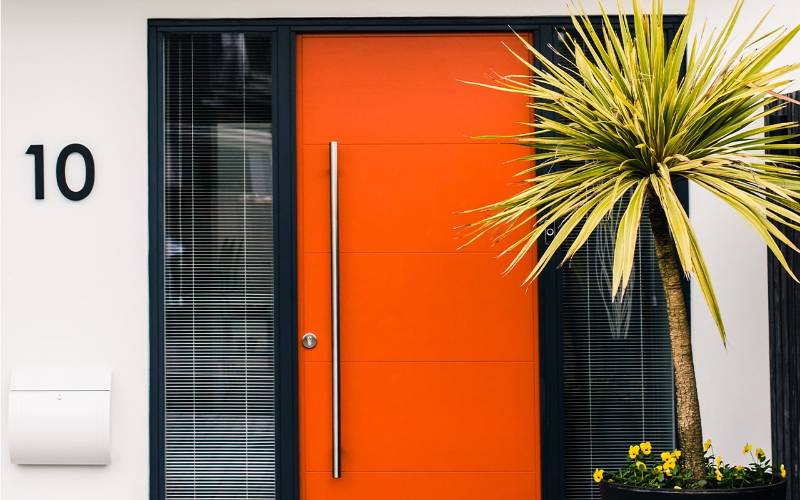 Stainless Steel Inline Round  'T' Bar Door Pull  Bar Handle -  BLU™  HAB2 - Front Entrance Door Hardware