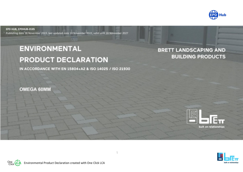 Environmental Product Declaration - Poole Concrete Block Paving
