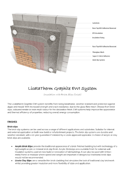 LicataTherm Graphite EWI Brick Slips System
