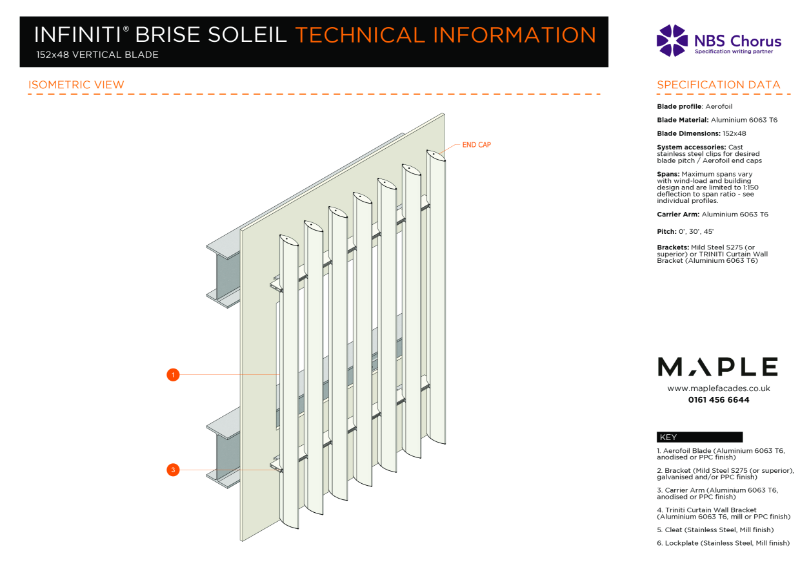 Maple Facades_Infiniti®_Brise Soleil_152x48_Aero_V_Datasheet_2024