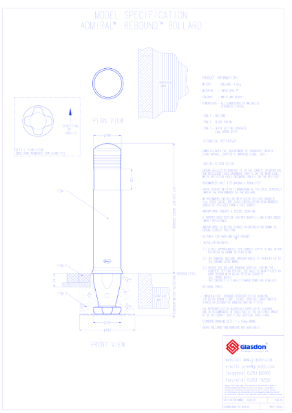 Admiral™ Bollard - Rebound Model - Extended Base