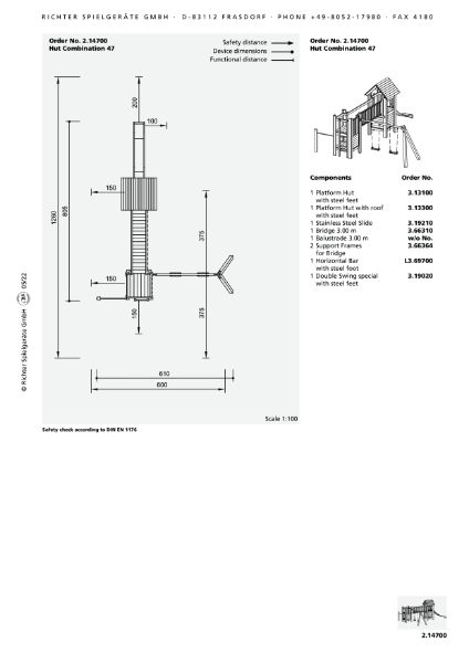 Timberplay Combined Play Structures - Hut Combination 47 - Datasheet