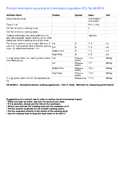 TO84IB00FB - Product Information Sheet