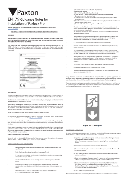 PaxLock, Euro, EN179 kit - instructions