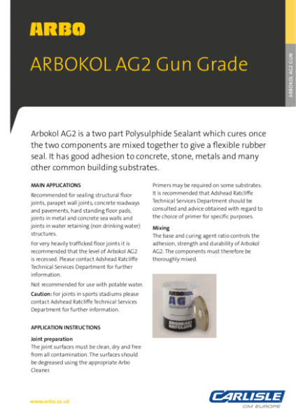 ARBOKOL AG2 Gun Grade Data Sheet