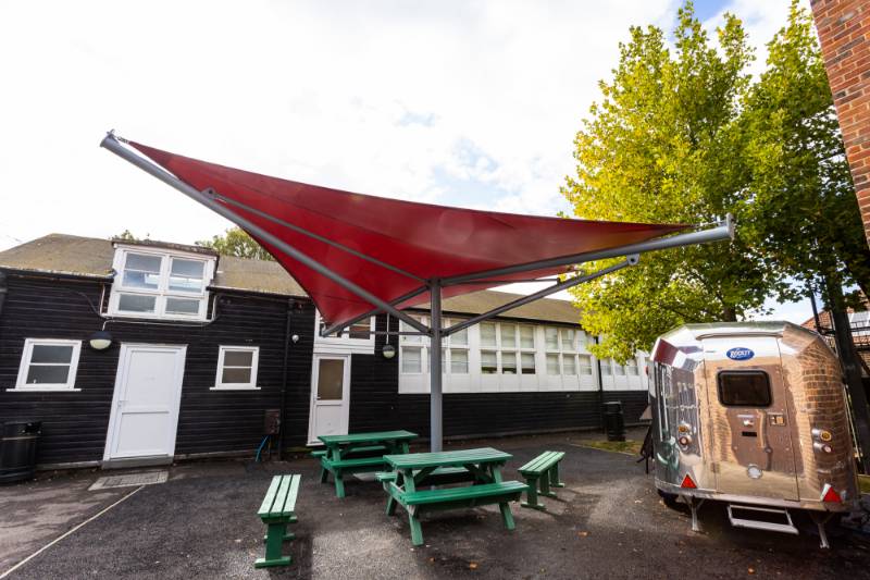 Hillview School for Girls in Kent Add Shade Sail to Seating Area